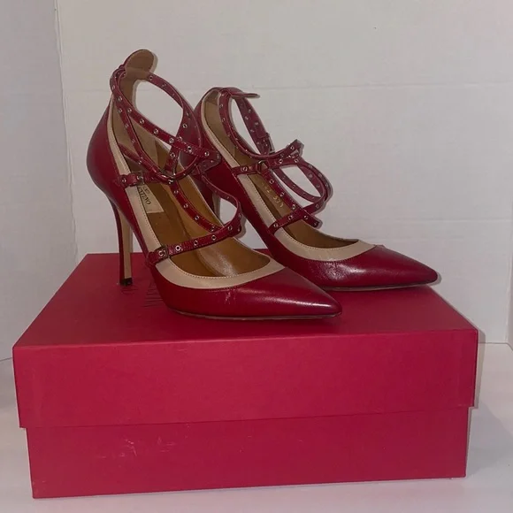 Valentino Garavan Ankle Strap Leather Hills - Picture 2 of 9